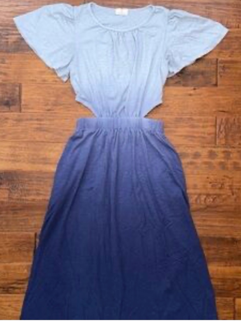 Anthropologie Blue Ombre Maxi Dress